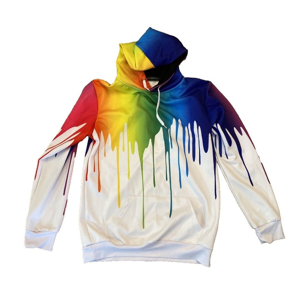 John Hancock Crayon Graphic Hoodie Pullover Size Men Sz Small Kangaroo Pocket